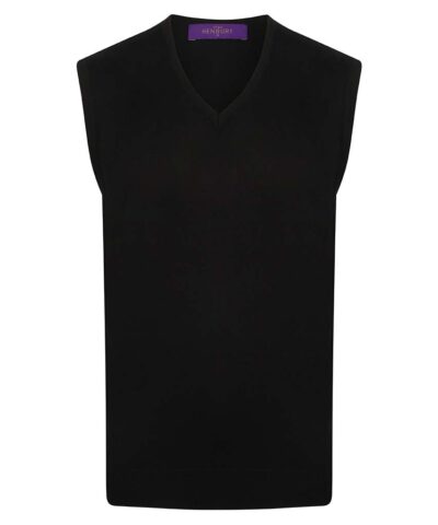H724 Henbury Lightweight Sleeveless Cotton Acrylic V Neck Sweater