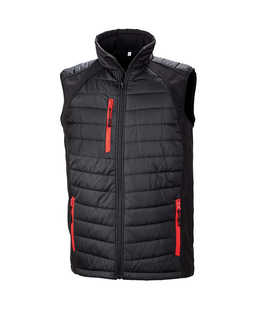 RS238 Result Genuine Recycled Black Compass Padded Gilet - Mi Workwear